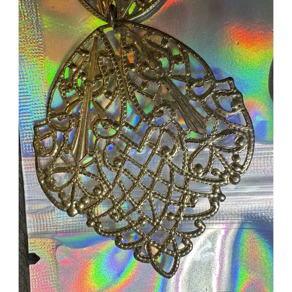 -EARRINGS VTG Goldtone Chandelier - Picture 5 of 10